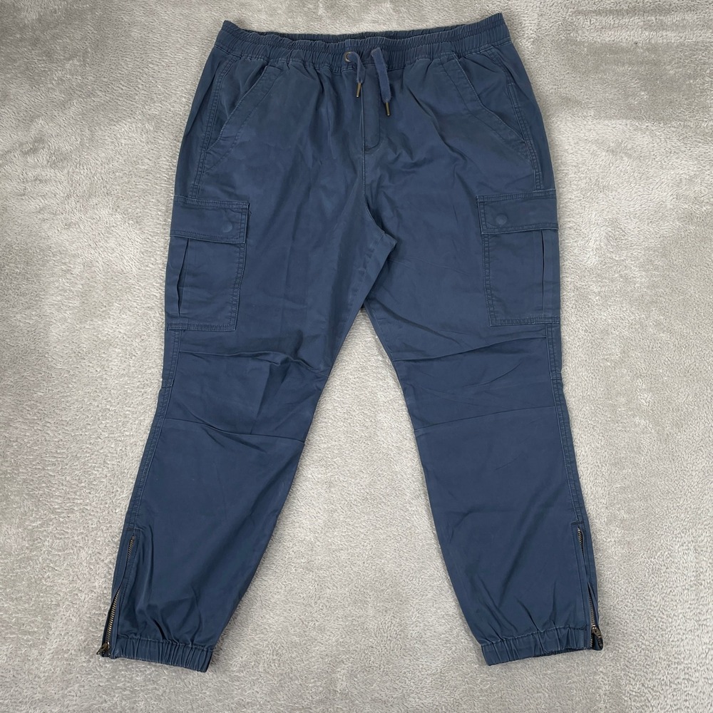 Polo Ralph Lauren Cargo Joggers Mens Large Navy Blue Stretch Ankle Zip Utility